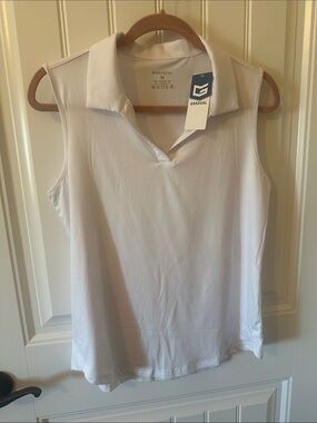 Gradual Women's White Sleeveless Golf, Pickleball, or Tennis shirt